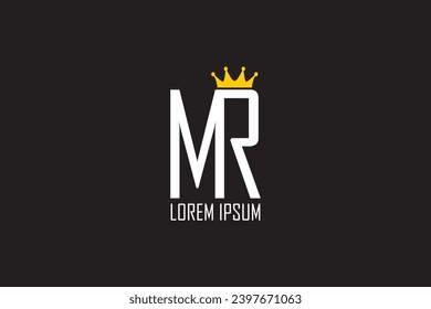 M und R Logo Design Vektorgrafik führt ein eindrucksvolles und innovatives Logo-Design ein, das das Alphabet M und R nahtlos zusammenführt, einzeln auf schwarzem Hintergrund. 