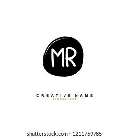 M R MR Initial abstract logo concept vector