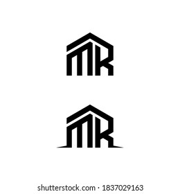 m r mr initial building logo design vector graphic idea creative