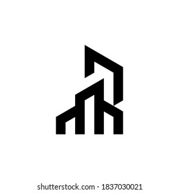 m r mr initial building logo design vector graphic idea creative