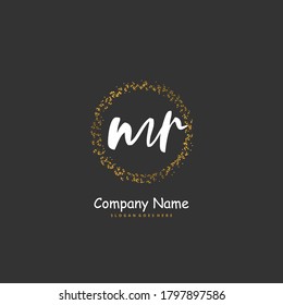 M R MR Initial handwriting and signature logo design with circle. Beautiful design handwritten logo for fashion, team, wedding, luxury logo.