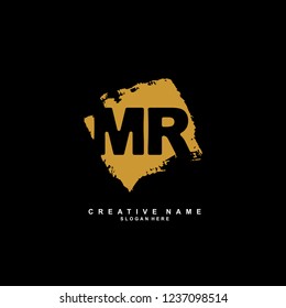 M R MR Initial logo template vector. Letter logo concept