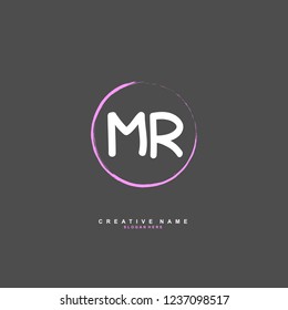 M R MR Initial logo template vector. Letter logo concept