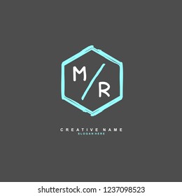 M R MR Initial logo template vector. Letter logo concept