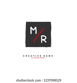 M R MR Initial logo template vector. Letter logo concept