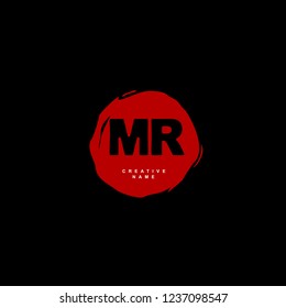M R MR Initial logo template vector. Letter logo concept