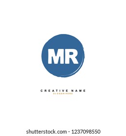 M R MR Initial logo template vector. Letter logo concept