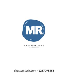 M R MR Initial logo template vector. Letter logo concept