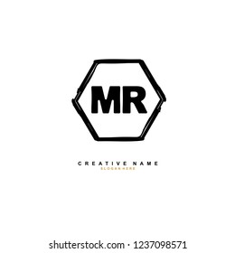 M R MR Initial logo template vector. Letter logo concept