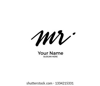 M R MR initial logo signature vector. Handwriting concept logo 2.