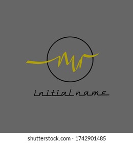 m r mr plantilla de escritura manual del logotipo inicial vector