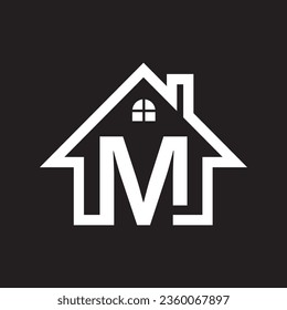 M real estate logo design. Real estate company logo design. Construction and real-estate logo vector