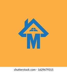 M real estate logo template