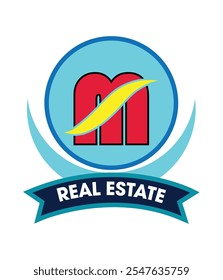 m real estate vector logo