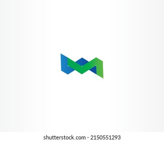 Icono de diseño vectorial de forma de cinta M