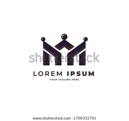 M royal logo design vector. initial letter M logo template