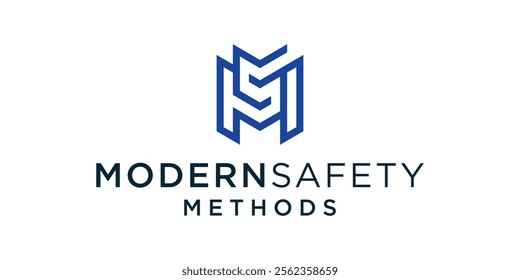 M and S combination logo, S and M line art logo, S and M initials logo