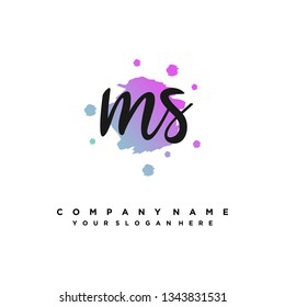 M S Initial handwriting logo vector
