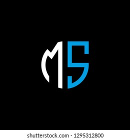M S initial letter, modern logo design template vector