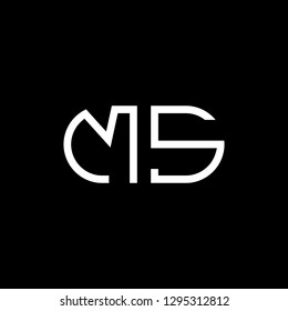 M S initial letter, modern logo design template vector