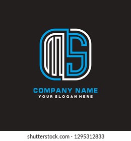 M S initial letter, modern logo design template vector