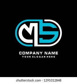M S initial letter, modern logo design template vector