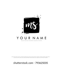 M S initial square logo template vector