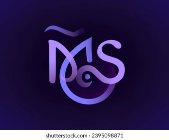 Plantilla de diseño del logotipo de letras M y S. Iniciales icono de monograma M y S.Letras creativas MS para su logotipo. Ilustración vectorial. Eps 10