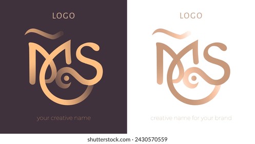 Plantilla de diseño de logotipo de letras M y S. Iniciales M y S icono de monograma. Cartas creativas MS para su logotipo. Vector eps 10