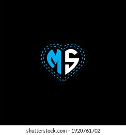 M S letter logo vector design on black color background. MS monogram