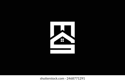 m s ms initial building logo design vector template
