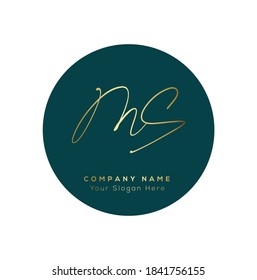  M S MS Initial Brief Handschrift und Unterschrift Logo. Schönheit, Vektoranfängliches Logo .Mode, Boutique, Blumen und botanisch