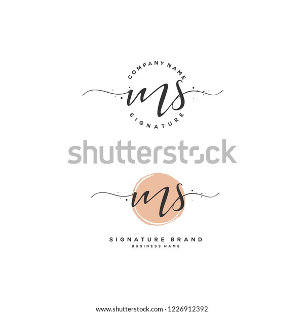 M S Ms Initial Letter Handwriting Stock Vector (Royalty Free) 1226912392