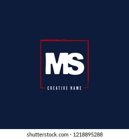 M S MS Initial logo template vector