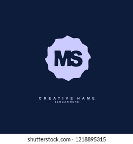 M S MS Initial logo template vector
