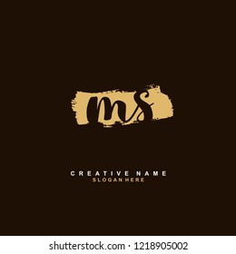 M S MS Initial logo template vector