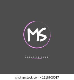 M S MS Initial logo template vector