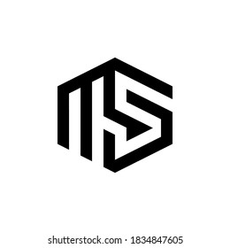 m s diseño inicial de logotipo vectorial idea gráfica creativa