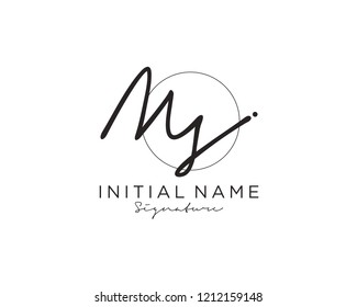 M S Signature initial logo template vector