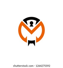 m security logo , cyber logo design , eagle logo , protection logo