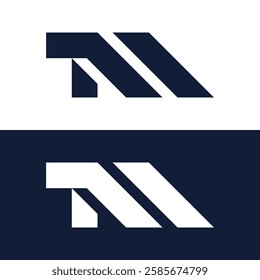 M shape logo for construction company.