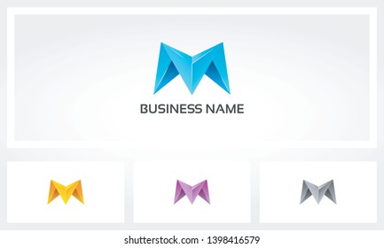 M Sharp Crystal Polygon Letter Alphabet Logo