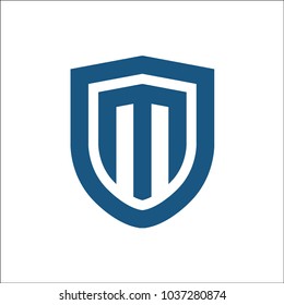 M shield logo vector template