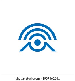 M signal logo design vector sign
