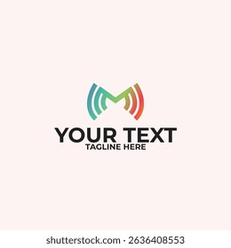 M signal logo template vector