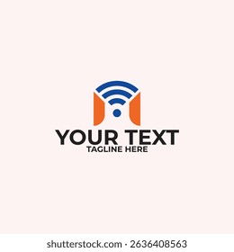 M signal logo template vector