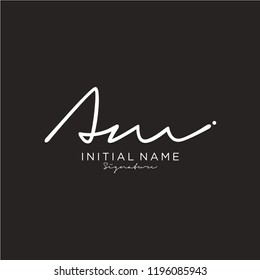 A M Signature initial logo template vector