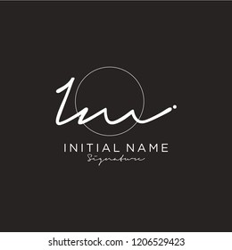 I M Signature initial logo template vector