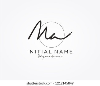 M A Signature initial logo template vector