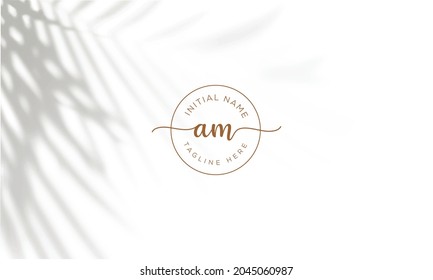 AM M Eine Signatur-Initial-Logo-Vorlage, Vektorgrafik